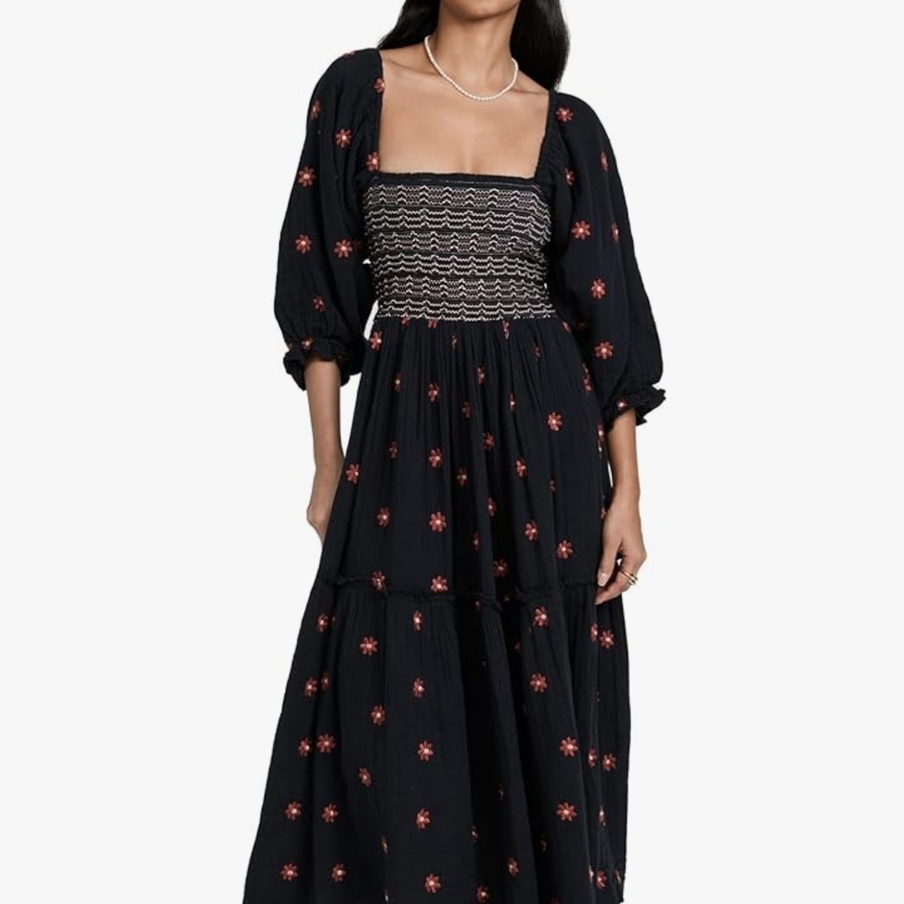 Elegant Black Floral Dress